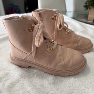 Kenneth Cole Reaction Blush Lace-Up Boots with Gold Details